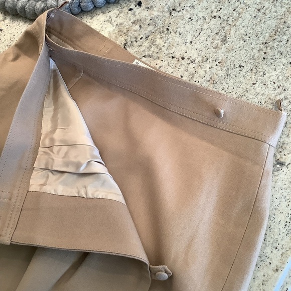 Vintage Anne Rubinstein Couture Tan Wool Wrap Skirt Size 42 - Picture 4 of 9